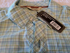 Simms Ms Stone Cold LS Lichen Sea Breeze Retro Plaid Sz Medium - Picture 1 of 13