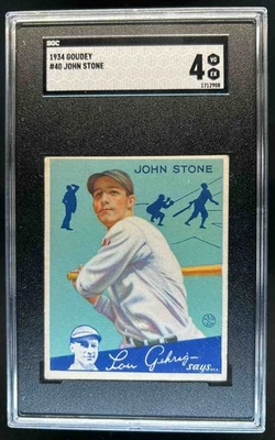 Goudey (R320) 1934 John Stone #40 Senators SGC 4 Foto 1 de 2