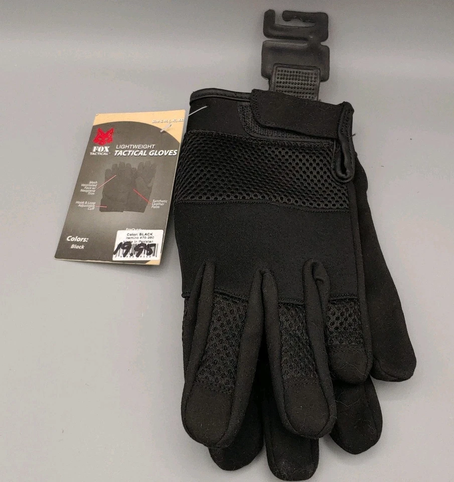 Fox Tactical Lightweight Gloves Size Medium Men Black Mesh Neoprene NWT - Image 1 of 4