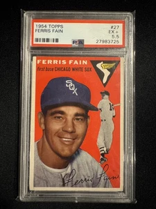 1954 Topps #27 Ferris Fain PSA 5.5 EX+ Chicago White Sox Centered - Picture 1 of 2