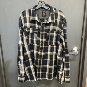 Franela de manga larga con botones calce regular Wrangler ATG azul para hombre talla 2XLarge - Imagen 1 de 6