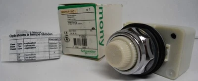 Luz piloto lente blanca Square D Schneider 9001KP1W31 30 mm, 120 VCA, nuevo stock antiguo Foto 1 de 4