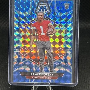2024 Panini Mosaic - Rookies Xavier Worthy #328 Reactive Blue Mosaic Prizm (RC) - Picture 1 of 3