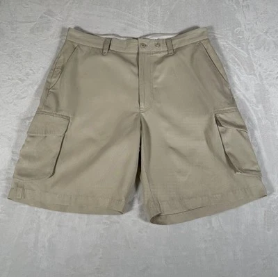 Nat Nast Cargo Shorts Men Size 36 Beige Silk Blend Slash Pockets 10" Inseam - Image 1 of 4