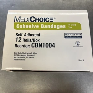 Box Of 12 Cohesive Bandages 4" x 5yd Compression Self-Adherent REF: CBN1004 - Picture 1 of 4