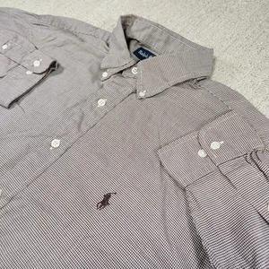 Vintage Polo Ralph Lauren Shirt Men 16 (L) Yarmouth Button Down Houndstooth - Picture 1 of 9