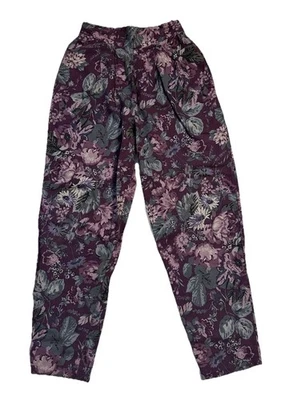 Vtg Laura Ashley high waisted Floral Pattern Pants Granny Cottage Wool Blend 12 - Image 1 of 4