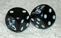 BLACK WITH WHITE DRAGONS DICE PAIR