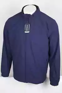 Chaqueta de golf Mizzen + Main para hombre con cremallera completa forrada capucha oculta S pequeña azul marino - Imagen 1 de 6