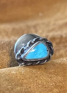 Vintage Southwestern Turquoise Stone Sterling Silver Tie Tack Pin! - Picture 1 of 7
