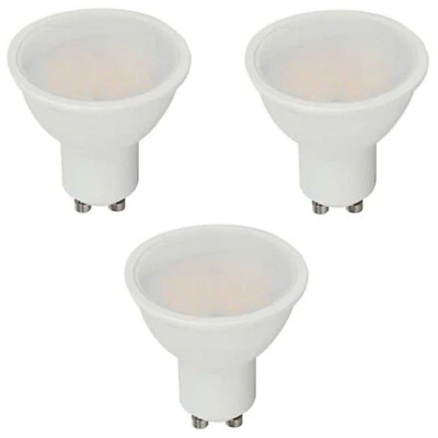 V-TAC 5 WATT GU10 LED LIGHT BULB LAMP DAYLIGHT COOL WHITE RATED 5W 6400k 3 PACK - Image 1 of 2