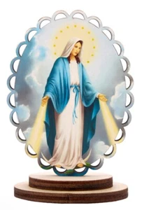 Our Lady of Grace  Scalloped 3.5"  Wood Image, New #AB-298-R2 - Picture 1 of 4