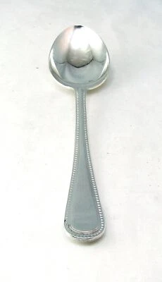 Cuchara(s) sopa ovalada David Shaw DSS Sheffield plateada con cuentas medidas. 7 1/8" Foto 1 de 4