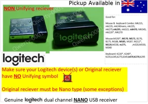 Genuine Logitech Nano USB Dongle receiver Keyboard Mouse MK215 235 470 315 260 - Picture 1 of 3