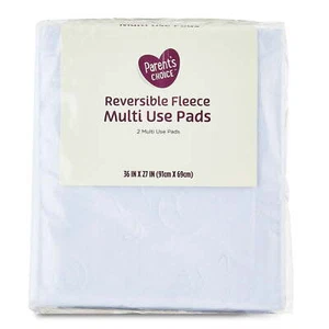 Parent's Choice Reversible Fleece Multi Use Pads, Size 36x27, 2-Pack, White - Picture 1 of 5