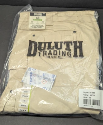 NUEVO Pantalones Cortos de Carga Duluth #36333 Ajuste Relajado Flexible Manguera contra Incendios Madera Ceniza Para Hombres 50x11 Foto 1 de 4