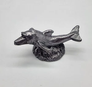 Rare Michael Ricker Pewter Dolphin Figurine Figure 1987 Marked Heavy EUC Signed - Picture 1 of 12