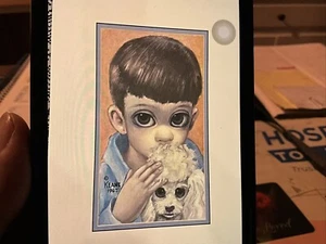 Margaret Keane Big Eye "A Boy and His Dog" Framed Print 1962 VTG - Picture 1 of 21