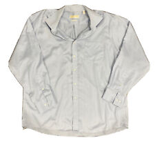 Michael Kors Mens Shirt Size 17.5 Light Blue Long Sleeve Button-Up Collared