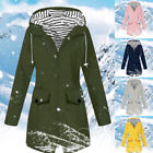 Womens Waterproof Raincoat Ladies Outdoor Wind Rain Forest Jacket Plus Size Coat