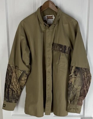 Gamehide Hunting Shirt (Mens Size Large) Khaki Color & Woodland Camouflage - Image 1 of 4