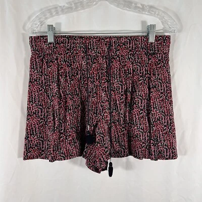 Pantalones Cortos Ann Taylor Loft Para Mujer Pequeños Rosa Rojo Estampado Floral Cordón Pull On Foto 1 de 4