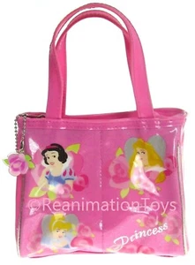 Vintage Disney Princess Small Vinyl Pink Purse Handbag Snow White Cinderella - Picture 1 of 2