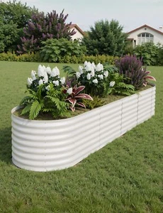 8x2x2 ft Galvanized Raised Large Garden Bed Outdoor for Vegetable Flower Planter - Picture 1 of 8