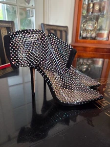 Womens crystal sock shoes heels size 4 uk 37 euro - Picture 1 of 5