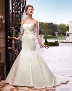 VESTIDO DE NOVIA V223W CASABLANCA 2132 $1320 MARFIL TALLA 12 CUENTAS - Imagen 1 de 2