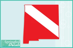 NEW MEXICO Shaped DIVE Flag Vinyl Decal Car Truck Sticker SCUBA Diving Decal - Picture 1 of 1