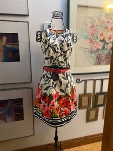 Eliza J Dress  Womens  Size 4P Foral 2-belts Sleeveless - Picture 1 of 8