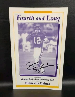 Fourth And Long Conference Program Signed Sean Salisbury #12 Minnesota Vikings - Image 1 of 4