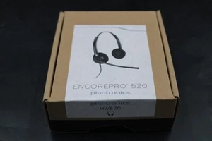 New Open Box Plantronics EncorePro HW520 Black Headband Headset With Microphone - Picture 1 of 3