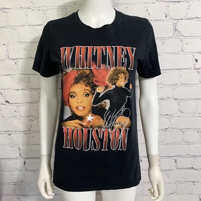 Whitney Houston Women’s Band Tee Small Black Graphic Print Bravado S/S - Image 1 of 4
