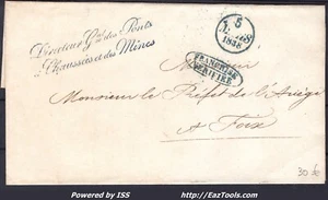 FRANKREICH POSTMARKE FÜR FOIX MIT GEPRÜFTER FRANCHISE + CAD VOM 05.03.1838 - Bild 1 von 2