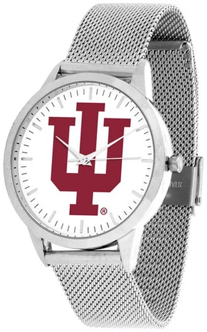 Indiana University Hoosiers Watch Silver Mesh Statement Wristwatch Cover