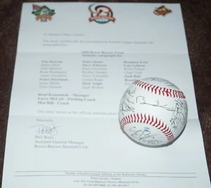 ORIOLES 2009 BOWIE BAYSOX TEAM SIGNED BASEBALL W/LETTER FROM TEAM - Picture 1 of 5