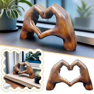 Heart Hands Brown Decor,Love Hand Statue - Heart Shape Finger Statues B1X0 D3P7 - Picture 1 of 22