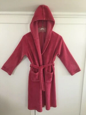 Lands End Kids girl's pink hooded robe rose fleece sleepwear Size 12 *** EUC*** - Image 1 of 4
