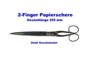 2-Finger Papierschere Gesamtlänge 255mm - Stahl gemiedet - Bild 1 von 1