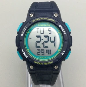 Armitron Pro Sport Watch Unisex 38mm Navy Blue Digital Day Date Chrono Alarm - Picture 1 of 16