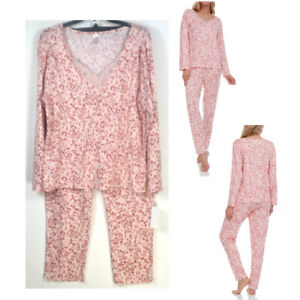 FLORA NIKROOZ Jade Pajama Set Pink Choose Size New T90532