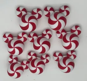 Disney World Mickey Mouse Christmas Ornament Light Covers Peppermint Swirl 8pc - Picture 1 of 3