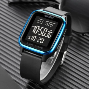 New Men's Womens Digital LED Watches Waterproof Multifunction Square Sport Watch - Picture 1 of 17