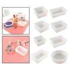 8Pieces Round Cube Silicone Mold Resin Mould DIY Candle Wax Soap Making