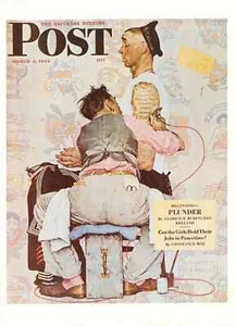 Sabato sera post 4 marzo 1944 Norman Rockwell copertina stampa tatuatore - Foto 1 di 2