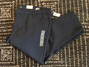 Old Navy Womens Plus Size Pants 26 Solid Blue Pixie High Rise Ankle NWT - Picture 1 of 5