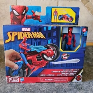 Figura de acción y vehículo de juguete Marvel Spider-Man Web Blast Cycle Spiderman - Imagen 1 de 4