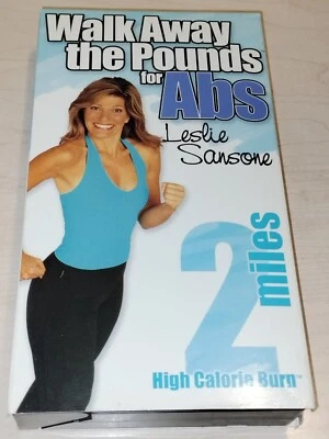 LESLIE SANSONE - WALK AWAY THE POUNDS FOR ABS WORKOUT VHS VIDEO, 2 MILES HI-CAL - Image 1 of 2